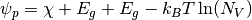 \psi_p=\chi+E_g+E_g-k_BT\ln(N_V)