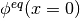 \phi^{eq}(x = 0)